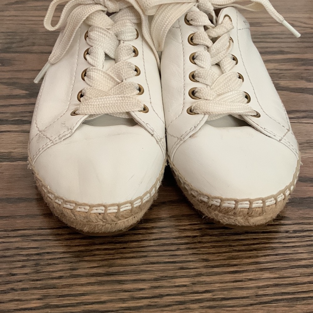 Coach C101 White Pink Espadrille Leather Sneaker - Picture 4 of 13